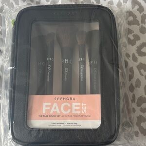 Sephora Face Brush Set with Black Case